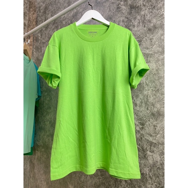 ÁO THUN CỘC TAY COTTON 100% / MÃ MÀU XANH DẠ QUANG / 5H1T STATION