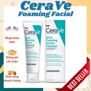 Sữa Rửa Mặt Ngăn Ngừa Mụn CeraVe Acne Foaming Cream Cleanser 4% Benzoyl Peroxide (150ml)