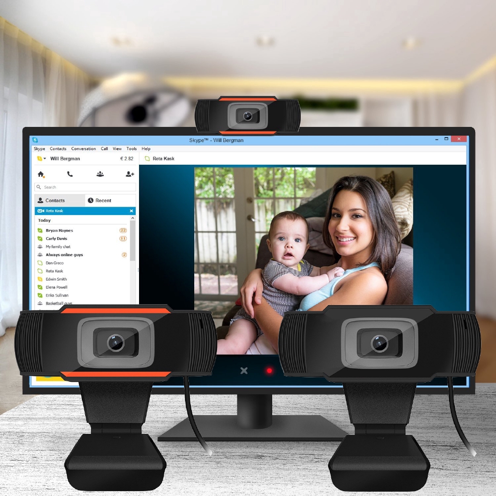 Máy Webcam chất lượng HD 480P có micro chuyên dụng cho máy tính laptop | BigBuy360 - bigbuy360.vn