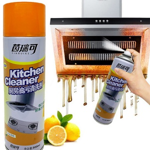 Bình xịt bọt tuyết tẩy rửa nhà bếp đa năng KITCHEN CLEANER 500ml, màu cam mùi hương dễ chịu tẩy rửa siêu sạch