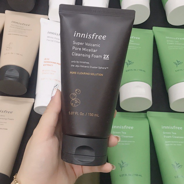 Sữa Rửa Mặt Đất Sét Innisfree Super Volcanic Pore Micellar Cleansing Foam 2X 150ml