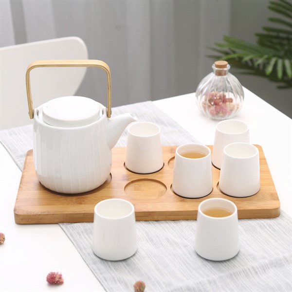 Bộ ấm trà gốm sứ tráng men cao cấp phong cách Nhật Bản