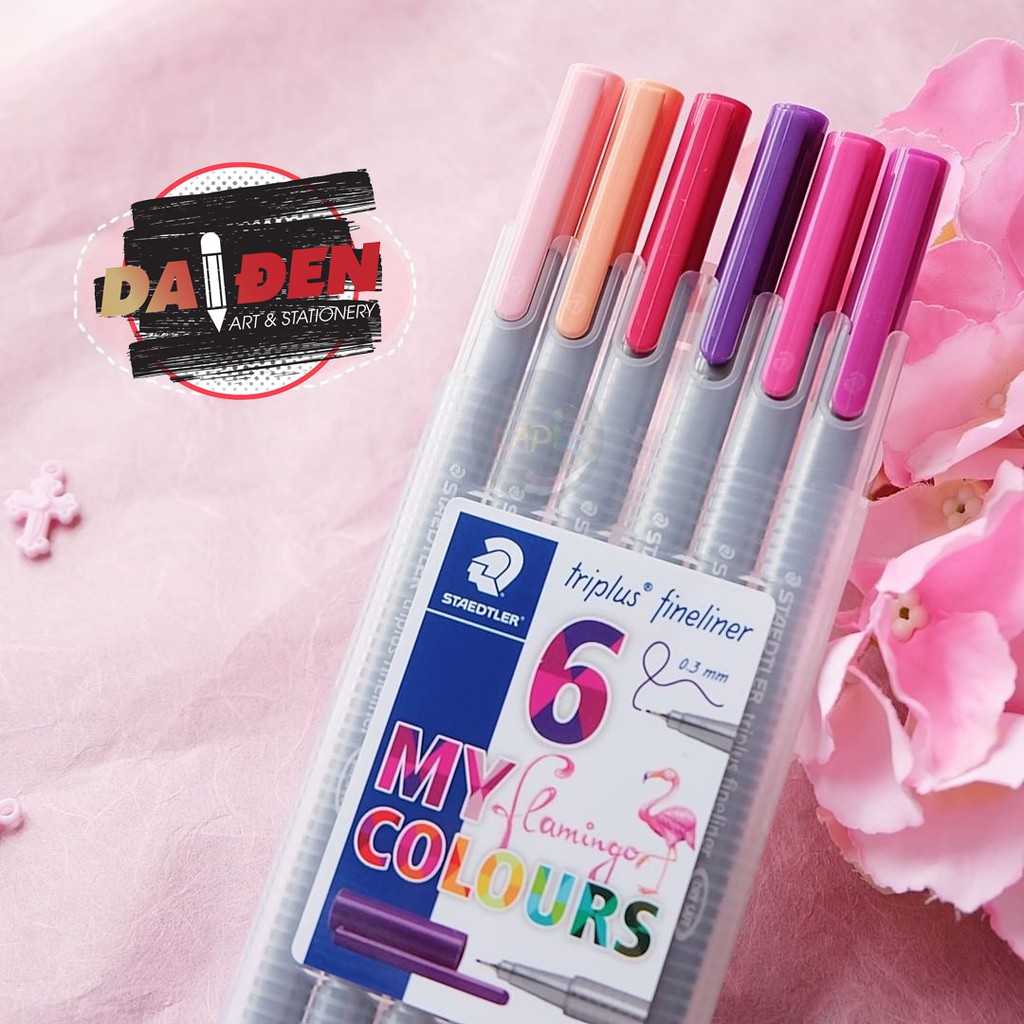 [DA ĐEN] Bộ 6 Bút Staedtler Triplus Fineliner