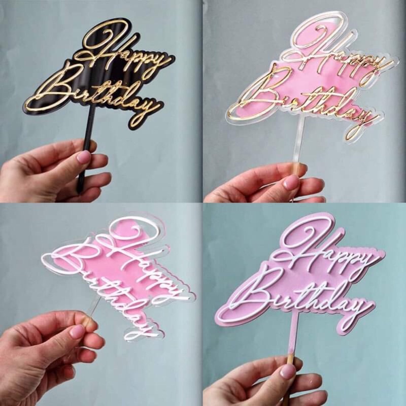 Que phụ kiện gắn bánh Happy Birthday