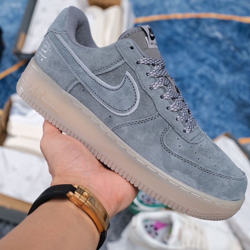 Giày Sneaker Cổ thấp Air Force 1'07 LV8 Suede Dark Grey Black Reflective - Xám Da Lộn Phản Quang