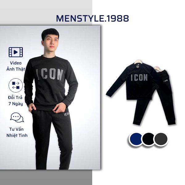 Bộ quần áo, bộ đồ nam thể thao ICON mẫu thu đông 2021 BTT007