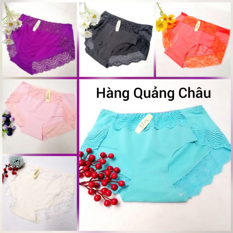 Quần Lót Nữ Su Thun Lạnh Phối Ren Cạp Cao 40kg đến 60kg | BigBuy360 - bigbuy360.vn