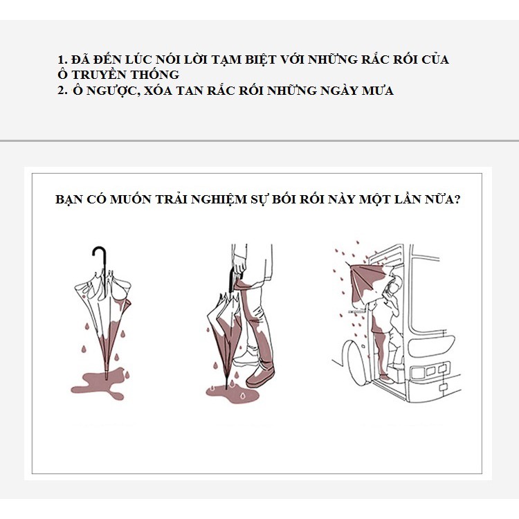 Dù ngược [XẢ KHO] thiết kế thông minh tiện lợi chắc chắn