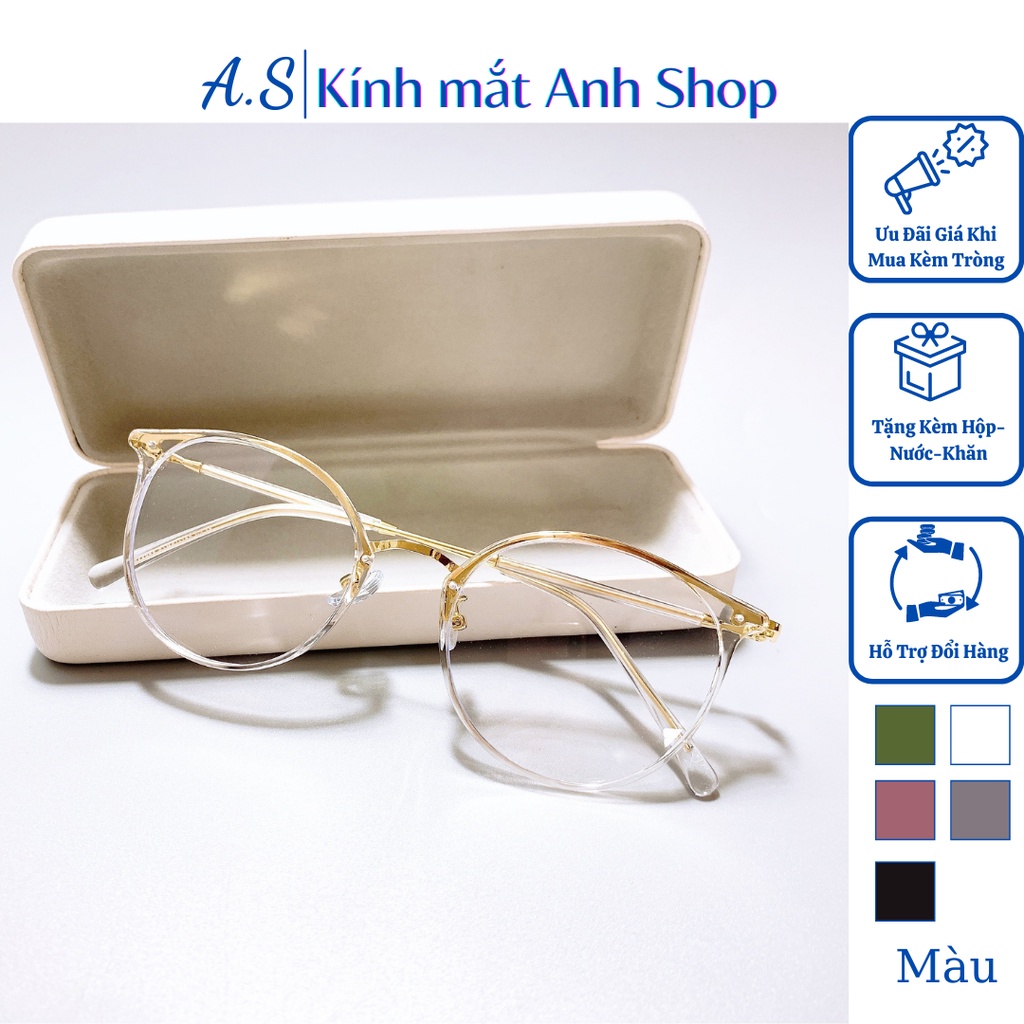 Gọng kính tròn to thời trang chất liệu nhựa bền đẹp 22642