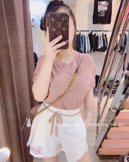 SET ÁO PULL HỒNG+ SOOC CHỮ DÂY