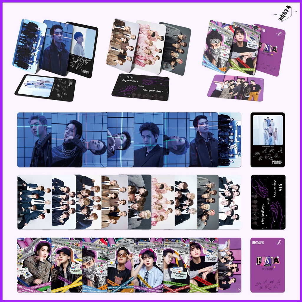 BTS 9º Aniversário Photocard Álbum &quot;Proof&quot; Periférico Photo Card Foto do Grupo LOMO Card