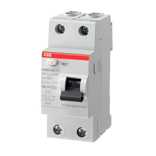 Aptomat chống giật ABB 2P 25A 30Ma FH202 AC-25/0.03
