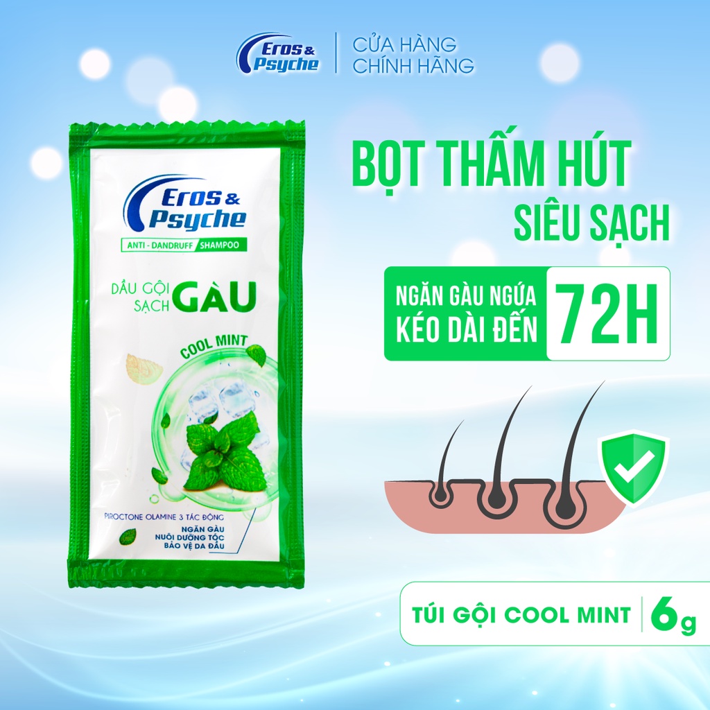 Dầu Gội Eros & Psyche sạch gàu hương bạc hà mát lạnh 6g