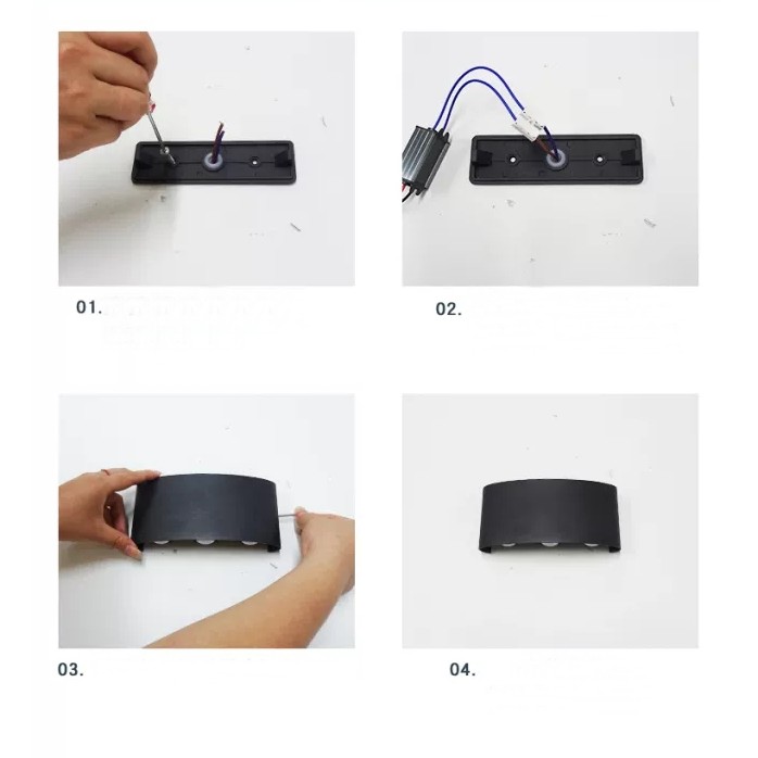 Đèn Tường LED Hắt Sáng Hai Đầu, ánh sáng màu,sáng vàng,công xuất 6W Vỏ Nhôm Đúc_Hàng Chống IP65 Nước_Bảo Hành 2 Năm