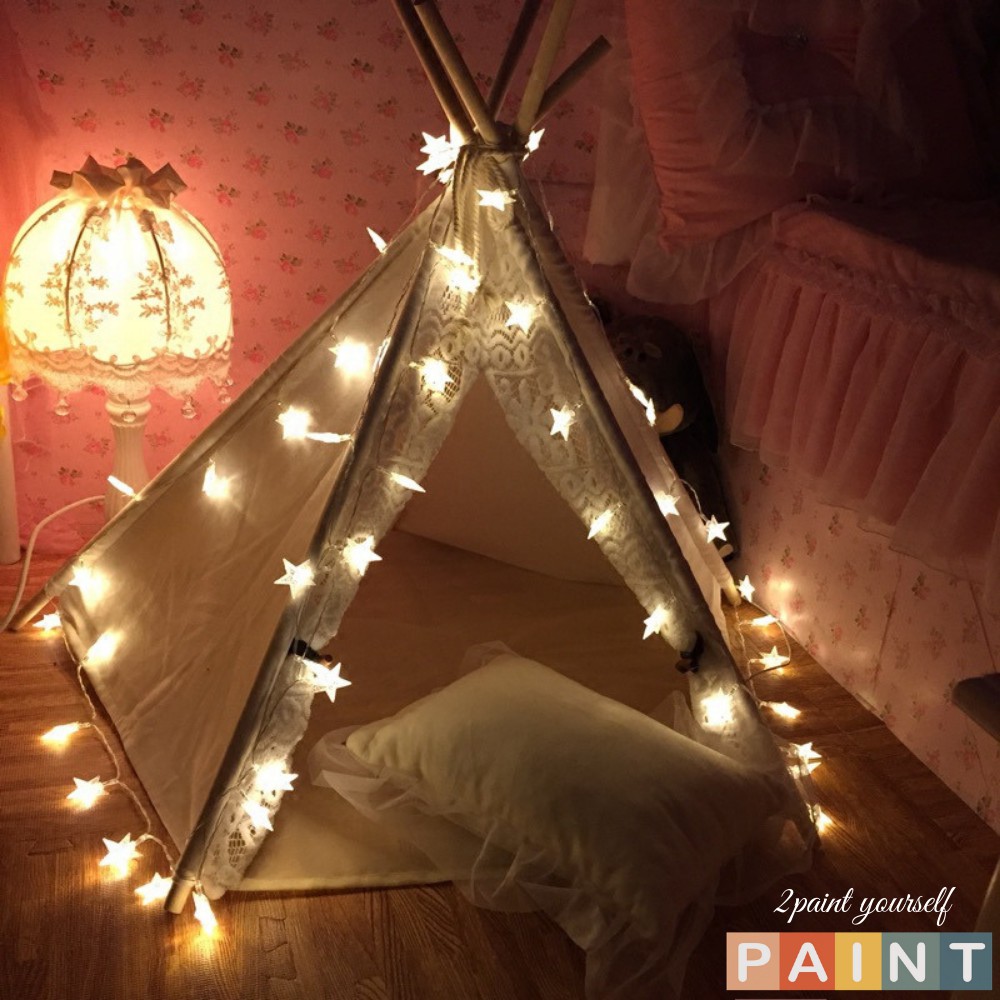 Dây đèn LED trang trí phòng ngủ dài 10 mét 100 đèn sao, đèn ngủ treo tường decor (Có điều khiển từ xa) 2PAINT