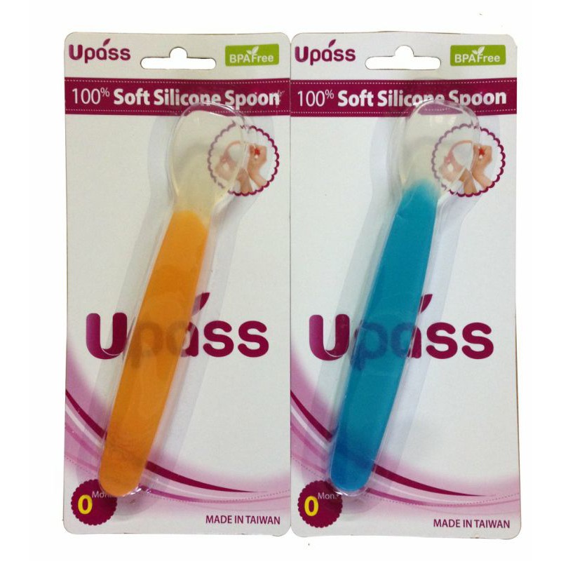 Thìa ăn dặm silicone mềm UPASS cho bé - UP3002C - Đài Loan