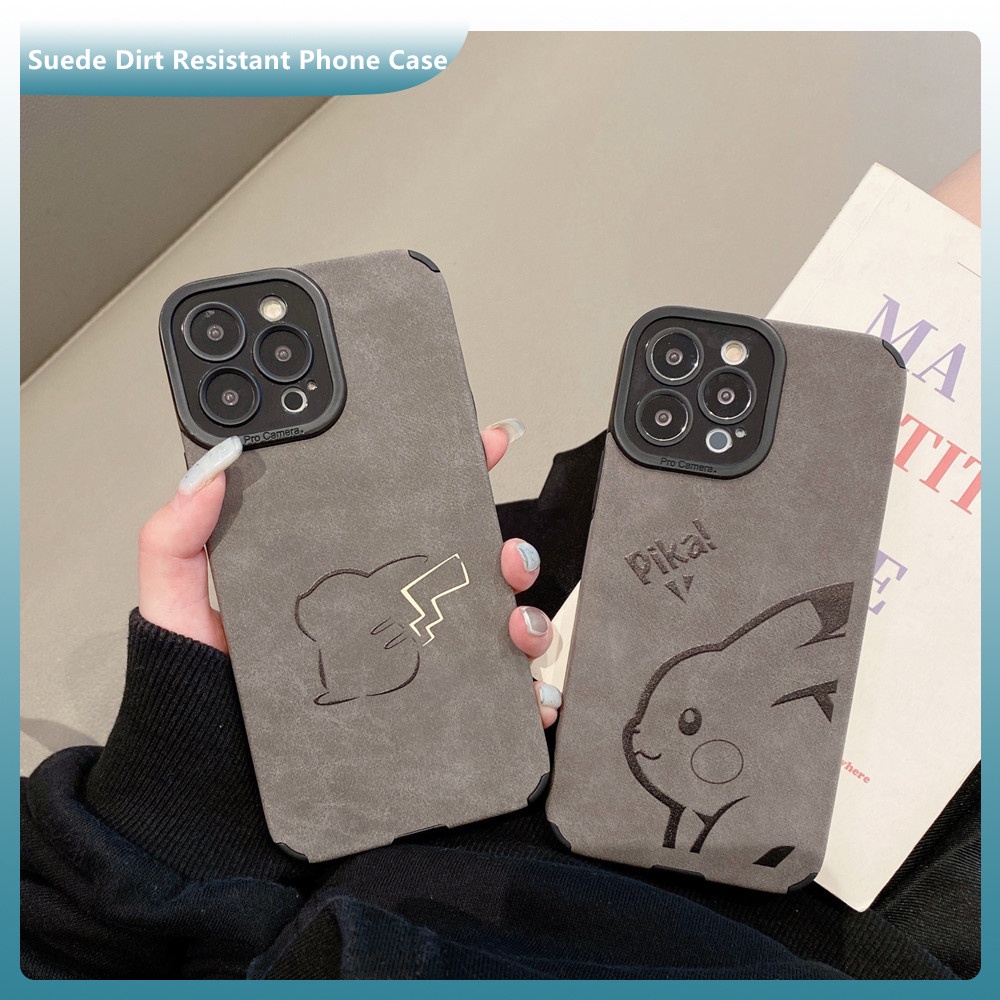 Ốp Điện Thoại Da Lộn In Hoạt Hình Pikachu Cho iPhone14 13 12 11 Pro Max XR Xs 7 8 Plus