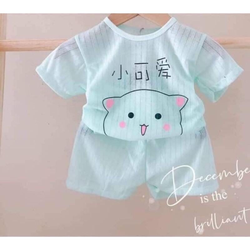 Bộ cotton giấy cho bé,bộ cộc tay bé trai bé gái hàng xuất khẩu (4kg-15kg)