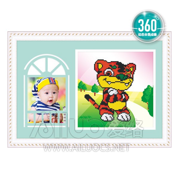 Tranh đính đá 12 con giáp không lồng hình