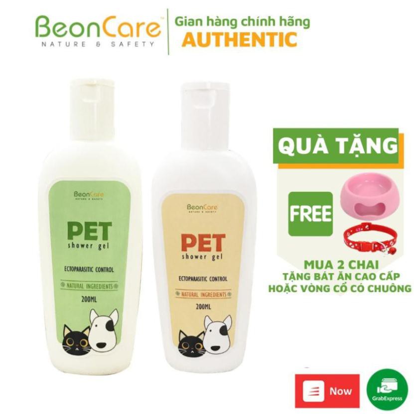 Sữa tắm chó mèo BeonCare - Sữa tắm khử mùi - sữa tắm dưỡng lông cho chó mèo, giảm mùi hôi, chai 200ml