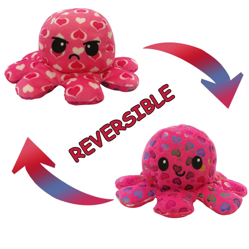 Bạch Tuộc Cảm Xúc Giant Reversible Octopus 20cm two color Bạch tuộc nhồi bông cảm xúc yumcute