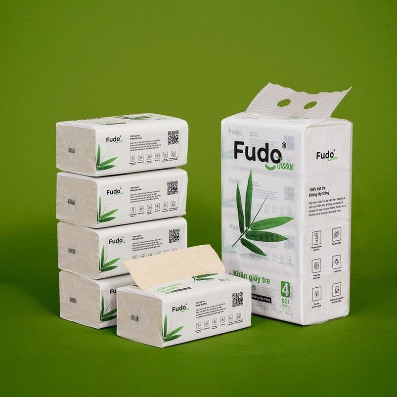 COMBO 4 gói Khăn giấy tre tự nhiên Fudo - Giấy rút 3 lớp