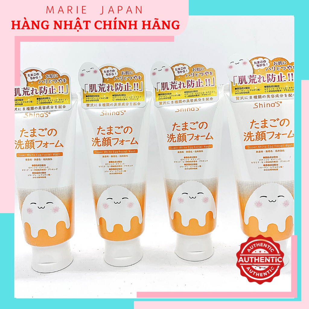 Sữa Rửa Mặt Trắng Da Mờ Nám Trứng Gà Shina Super White Egg Nhật Bản 120g