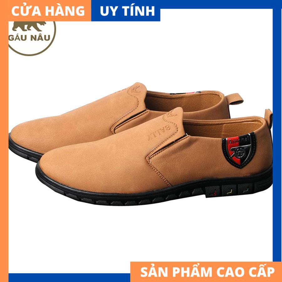 Giày lười nam màu da bò chất lượng cao VP429 Gấu Nâu [HÀNG CAO CẤP]