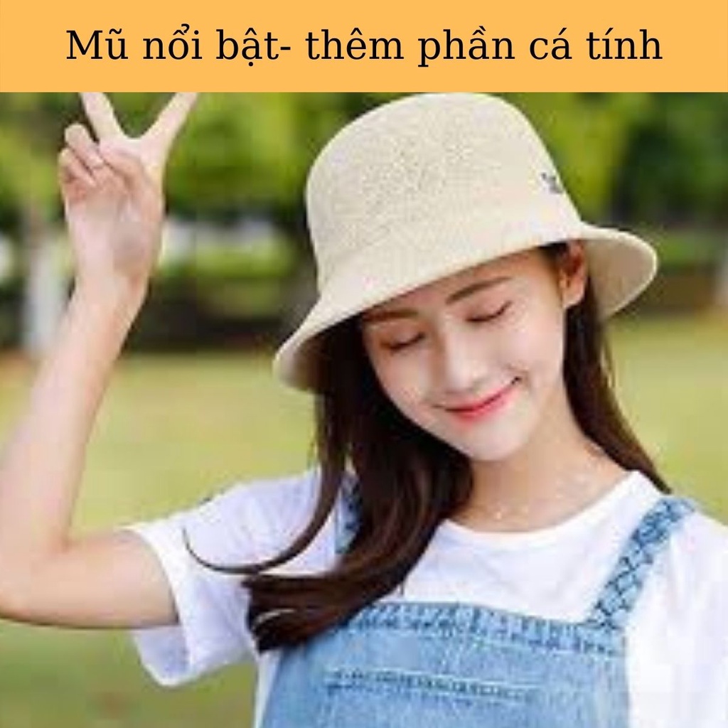 Mũ Nón Cói Vành Tròn Vintage Dành Cho Nữ Chữ M Kiểu Dáng Hàn Quốc Thích Hợp Đi Biển Du Lịch