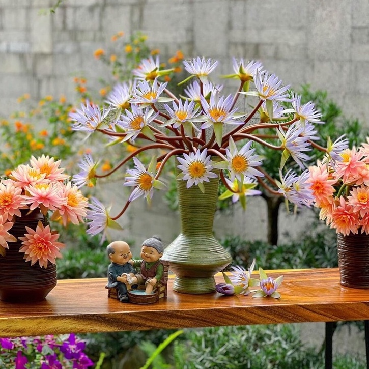 Bình Hoa Lọ Hoa Dáng Đèn Cầy Men Mộc Cao 35cm Gốm Sứ Bát Tràng - Gốm Bích