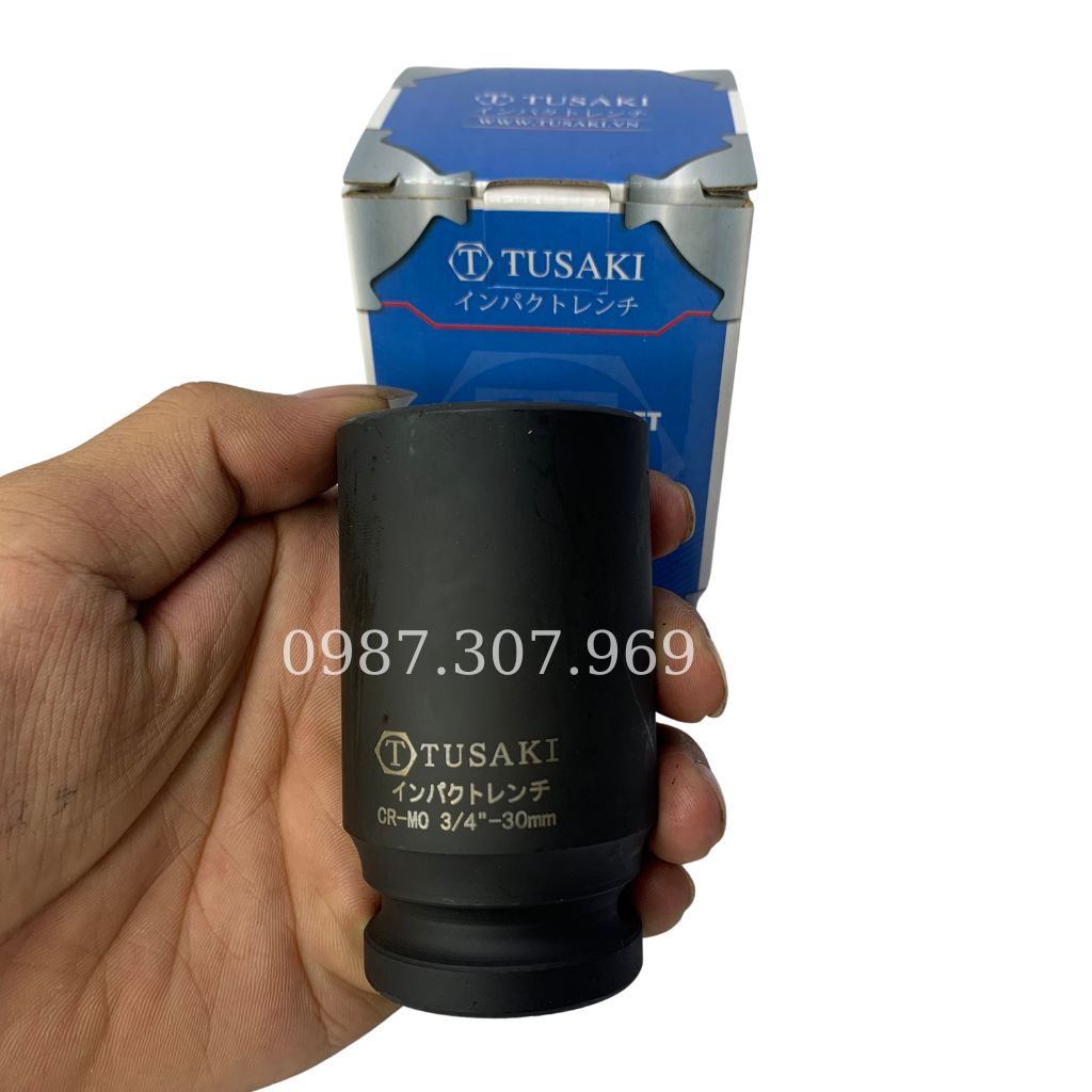 Đầu tuýp khẩu TUSAKI 6 cạnh 3/4" dài dùng để mở bulong hàng cao cấp.