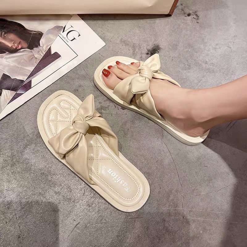 Dép lê da mềm nơ nhí đế kép 2 lớp BIG SIZE 35-42