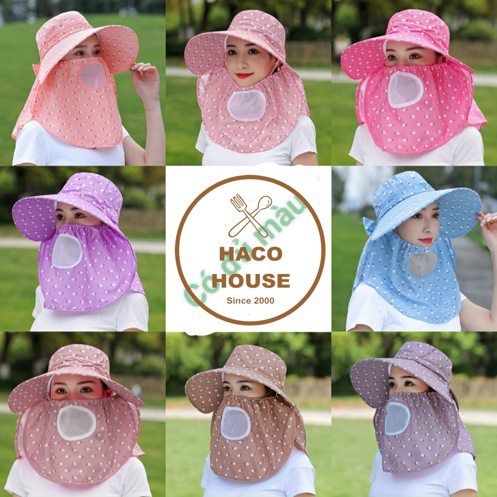 Mũ Nón rộng vành❤️FREESHIP❤️vành rộng chống nắng cực mát có khẩu trang 2 lớp bảo vệ sức khỏe kèm dây thắt