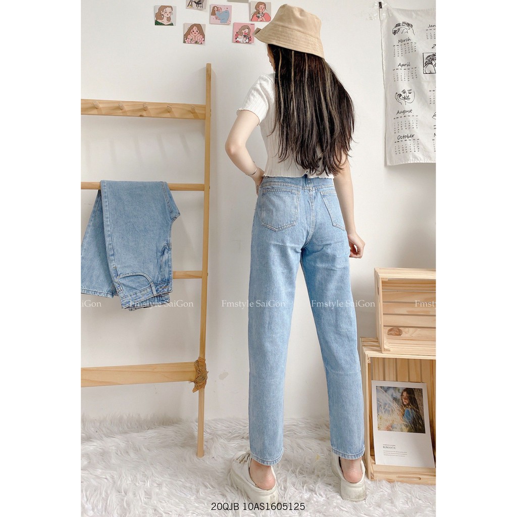 Quần jean baggy nữ VM STYLE rách gối (không co giãn) ulzzang thời trang 22QJB03AS1102 | BigBuy360 - bigbuy360.vn