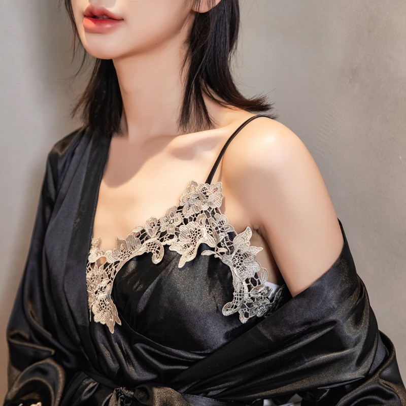 Bộ đồ ngủ đôi Pijama nam nữ lụa băng cao cấp LYSSA pijama nam, váy ngủ, đầm ngủ nữ gợi cảm, quyến rũ SN003 | BigBuy360 - bigbuy360.vn