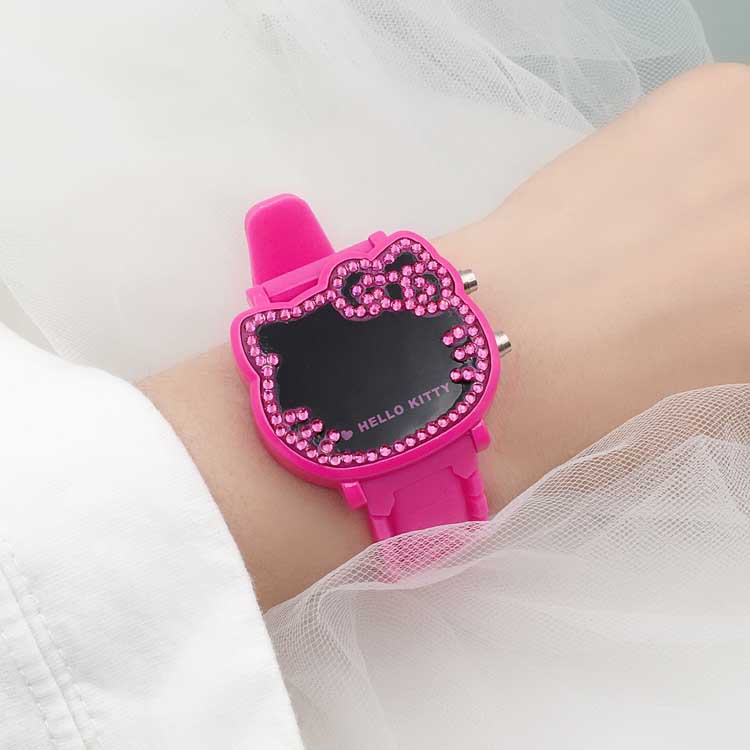 Student watch Korean girl cartoon Hello Kitty LED watch digital display electronic watch for primary and secondary school students