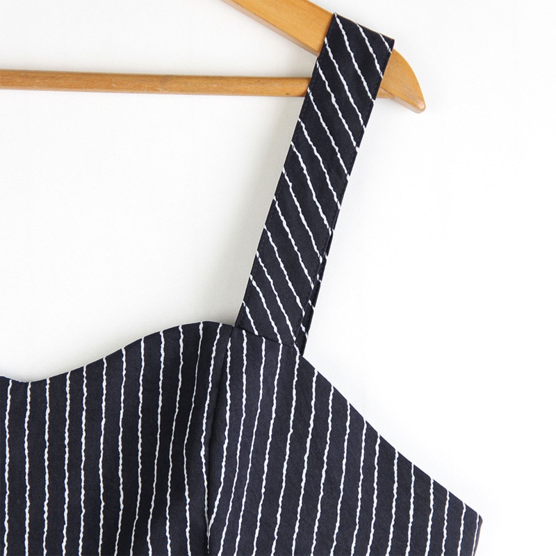 Áo Kiểu Không Tay Nhún Bèo Họa Tiết Kẻ Sọc Plus Size Thanh Lịch Cho Nữ