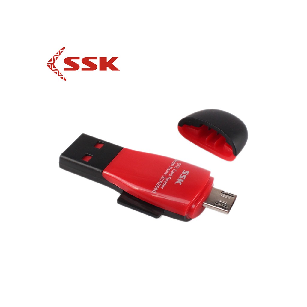 Đầu đọc thẻ nhớ mico SD Kết nối cổng OTG/Micro USB/USB dùng cho điện thoại ,IPAD,máy tính .....SSK600