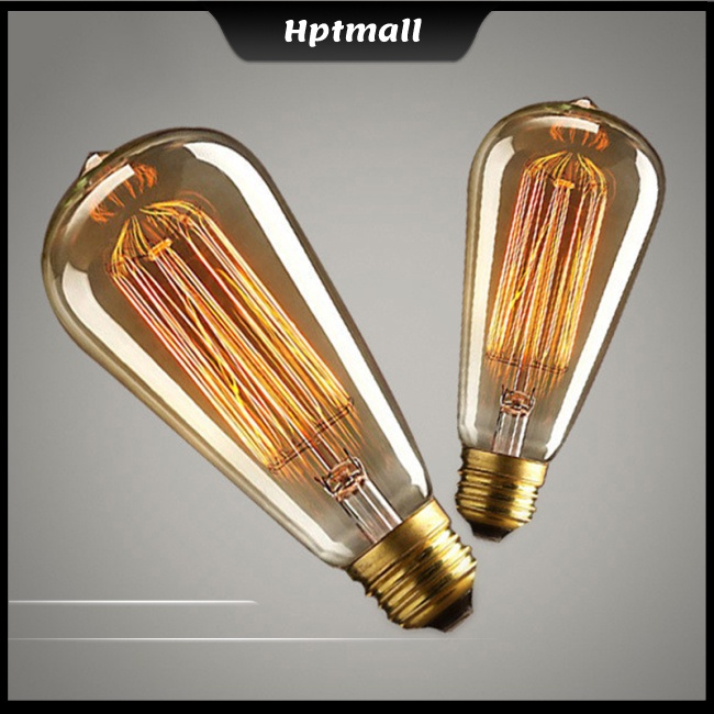 Bóng Đèn Dây Tóc Edison 40w 60w E27 220-240v Ánh Sáng Vàng Cổ Điển Trang Trí Quán Cà Phê