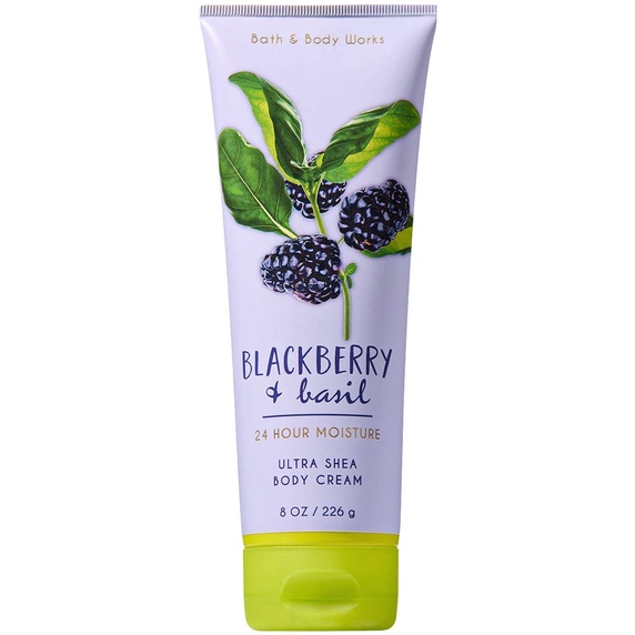 Kem dưỡng ẩm Bath & Body Works blackberry & basil 24h moisture Ultra shea body cream 226g (Mỹ)