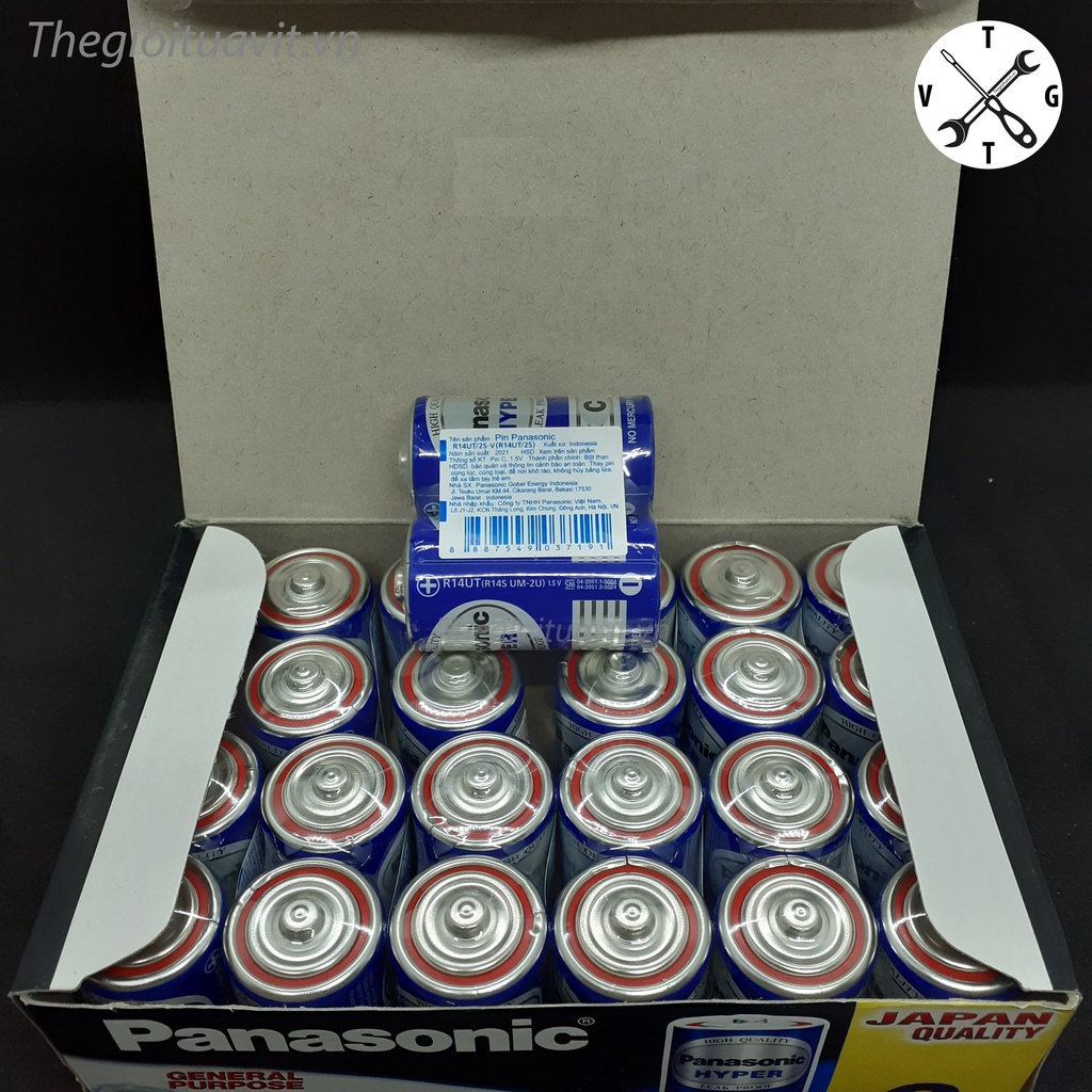 Hộp 24 viên Pin trung C, pin đại D HYPER Panasonic chính hãng