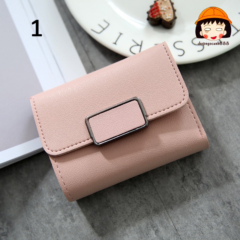 Bóp ví ngắn nữ cầm tay khóa vuông xinh xắn | BigBuy360 - bigbuy360.vn