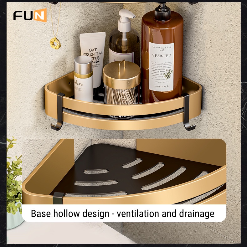 Bộ Giá Treo Khăn Tắm Dạng Lưới Bằng Nhôm Không Cần Khoan Lỗ Nhẹ Màu Vàng Đen Sang Trọng Tiết Kiệm Không Gian Cho Nhà Tắm
