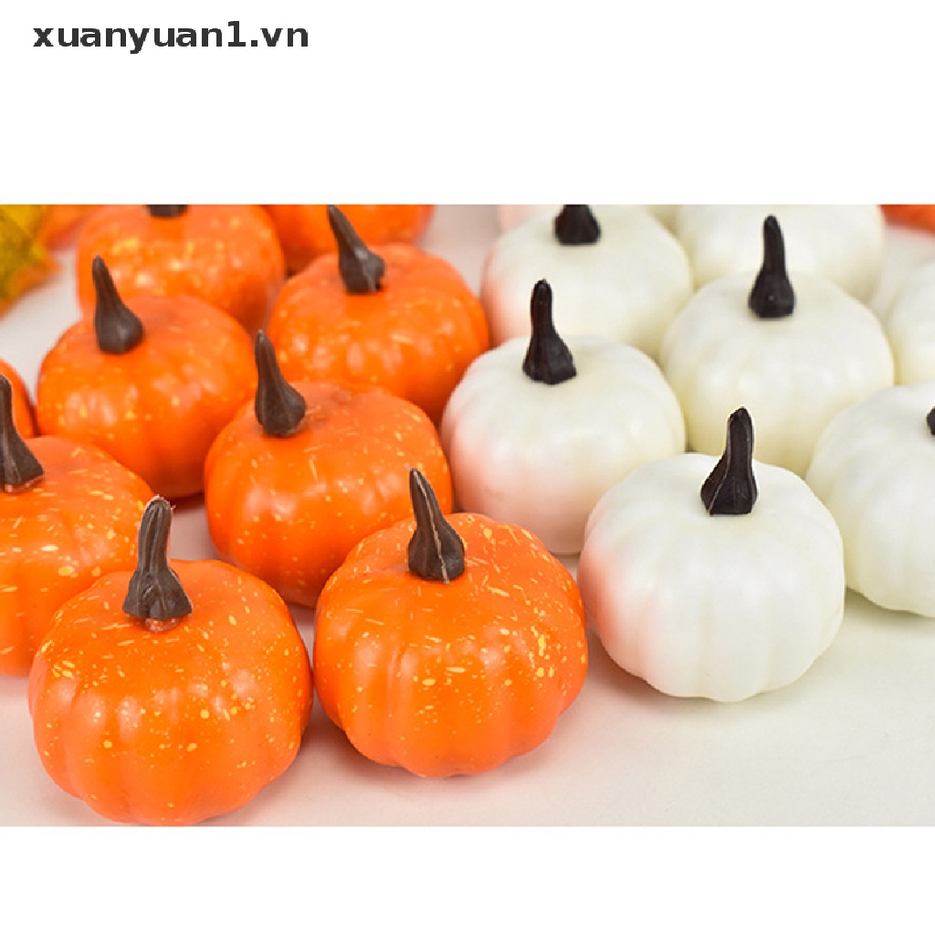 Set 12 Bí Ngô Giả Mini Trang Trí Halloween