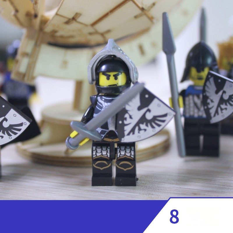 Minifigures LOJO AX-9808 - Lính trung cổ hiệp sĩ bóng đêm - Minifigures Black Shadow Knight