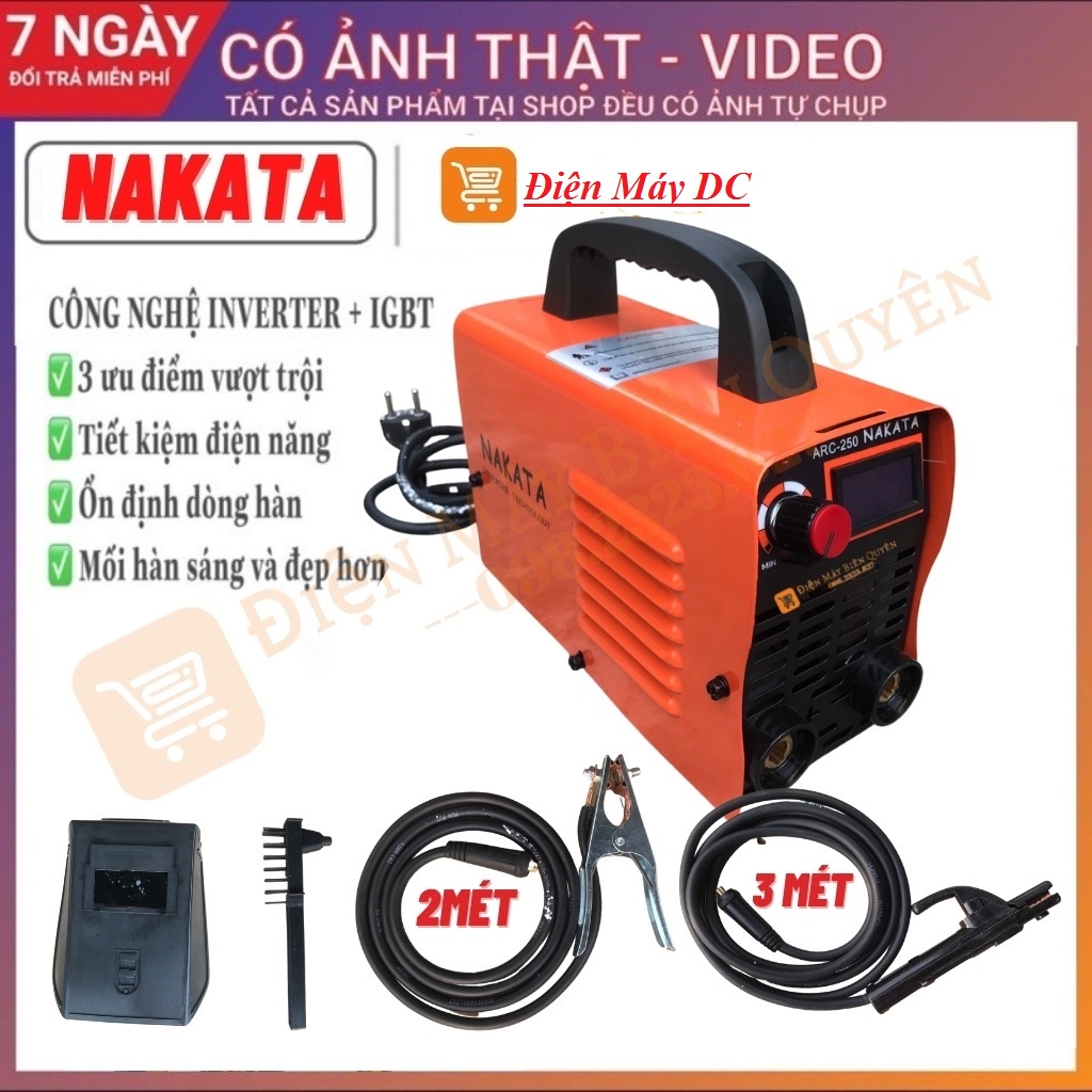 Máy Hàn mini NAKATA 250A Siêu Khỏe Gọn Nhẹ bảo hành 12 tháng