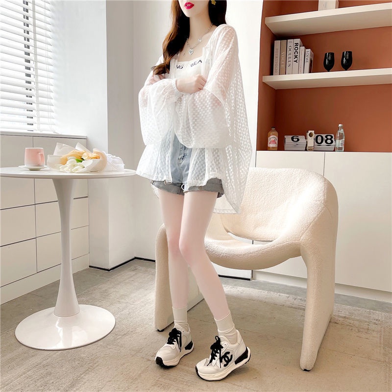 Áo Khoác Mỏng Xuyên Thấu Dáng Rộng Thời Trang Mùa Hè Dành Cho Nữ 2022