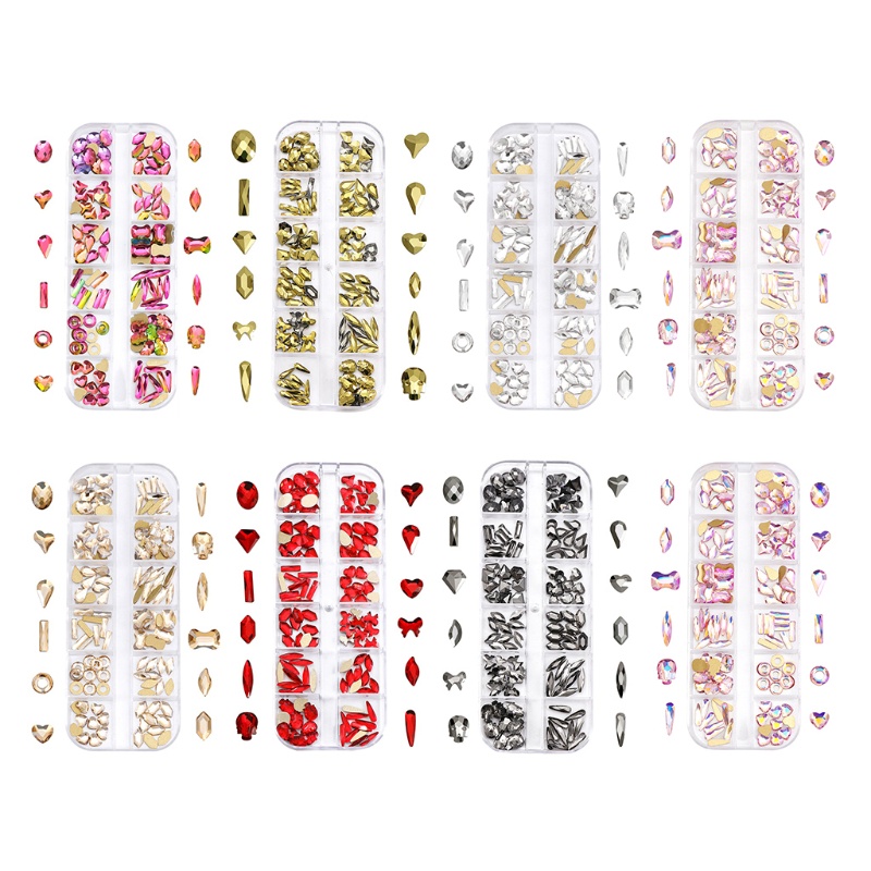 Set 120 Viên Đá Pha Lê AB Mặt Phẳng Đính Trang Trí Móng Tay / Giày / Móng Nghệ Thuật