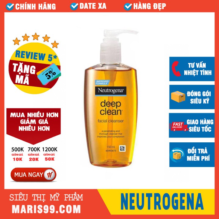 Sữa Rửa Mặt Neutrogena Deep Clean Facial Cleanser