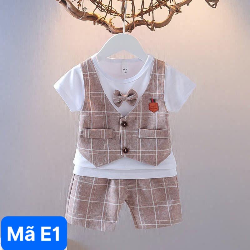 Set Công Tử Quần Áo Trẻ Em Bé Trai Style Hàn Quốc Có Cà Vạt Bảnh Bao Đi Tết Dự Tiệc Thôi Nôi Sinh Nhật
